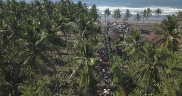 Vista aérea da cerimônia balinesa — Vídeo de Stock