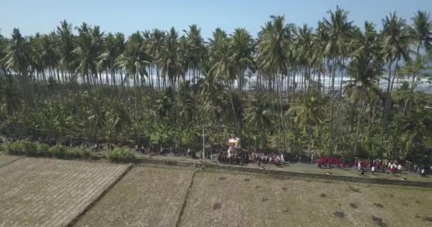 Légi felvétel a balinéz ceremóniáról — Stock videók