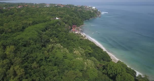 Thomas海滩的空中景观，Padang Padang — 图库视频影像