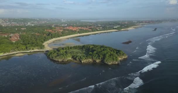 Вид з повітря на пляж Нуса Дуаа. — стокове відео