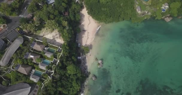 Aerial view of Padang Padang beach — Stock Video