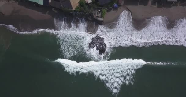 Vista aérea da praia de Batu Bolong, Canggu — Vídeo de Stock