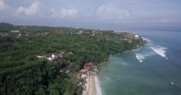 Luchtfoto van Thomas Beach, Padang Padang — Stockvideo