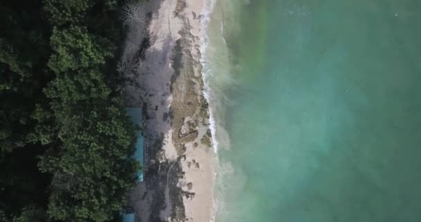 Vista aérea de la playa de Thomas, Padang Padang — Vídeo de stock