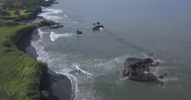 海洋海岸线的空中景观 — 图库视频影像