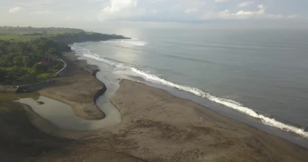 Vue aérienne du surfeur à la plage — Video