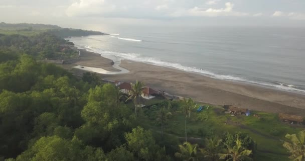 Luchtfoto van Kedungu Beach — Stockvideo