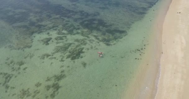 Vista aérea das pessoas em Sanur Beach — Vídeo de Stock