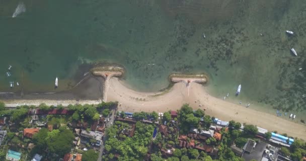 Luftaufnahme vom Strand von Sanur — Stockvideo