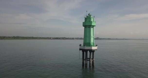 海洋灯塔的空中景观 — 图库视频影像