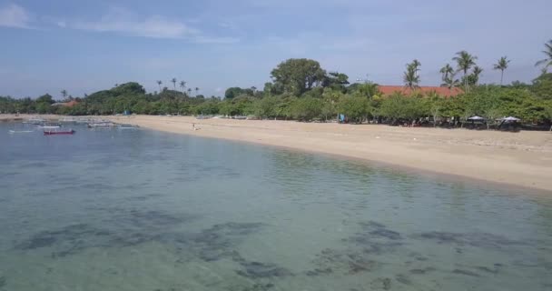 Aerial view of Sanur beach — Stock Video