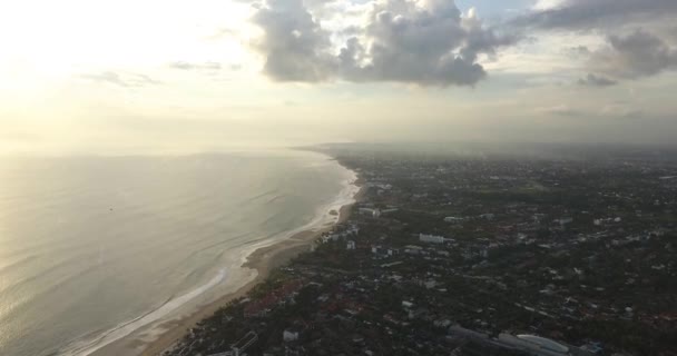 Widok z lotu ptaka Double-six plaży — Wideo stockowe