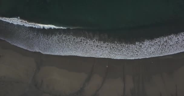 Vista aérea de la playa de arena negra — Vídeo de stock