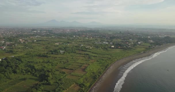 Aerial view of Sanur beach — Stock Video