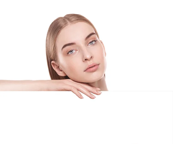 Beauty skin female face on a table — Stock Photo, Image