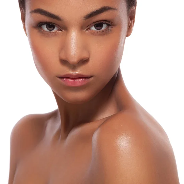 Black female beauty crop face — Stock Photo, Image