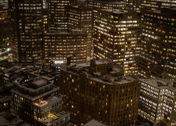 Buildings Packed Together in Boston At Night — Stock Photo, Image