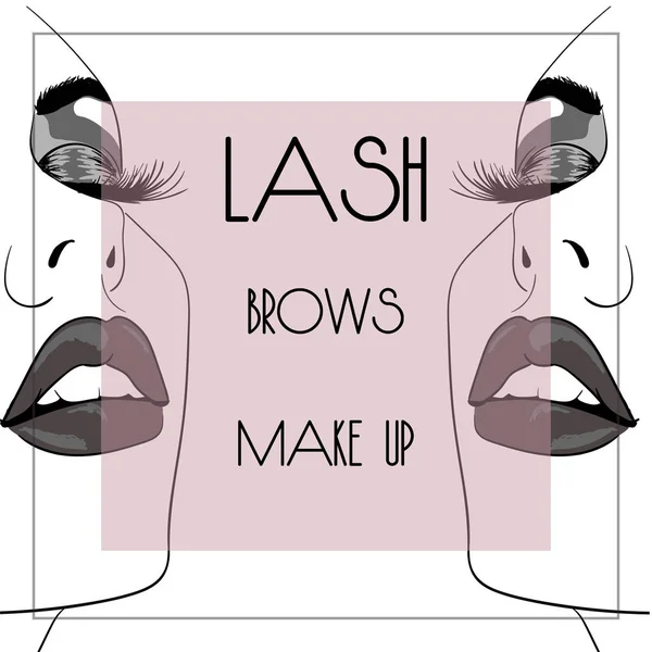 Lash brow makeup torget banner — Stock vektor