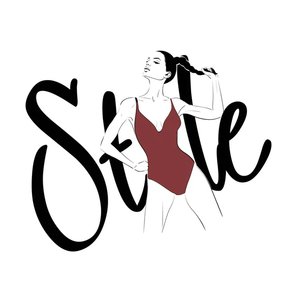 Estilo chica suimsuit letras — Vector de stock