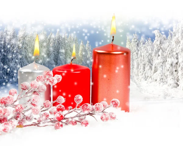 Weihnachtskerzen Hintergrund — Stockfoto