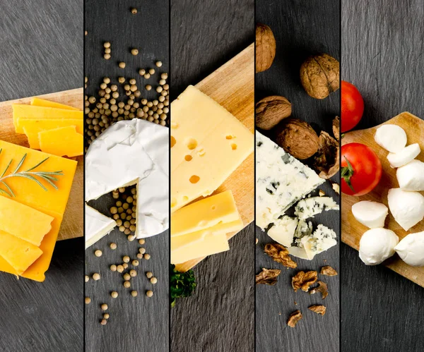 Mezcla de queso rayas —  Fotos de Stock