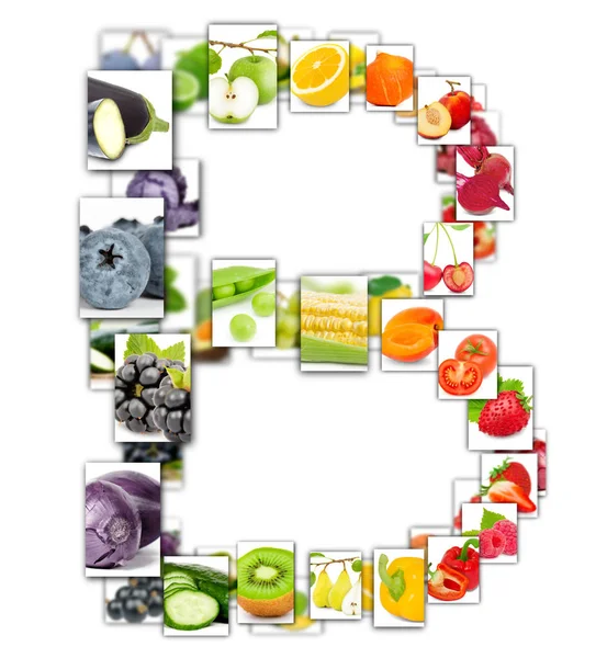 Fruit and Vegetable Letter — Stock Photo, Image