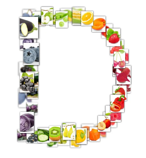 Fruit and Vegetable Letter — Stock Photo, Image