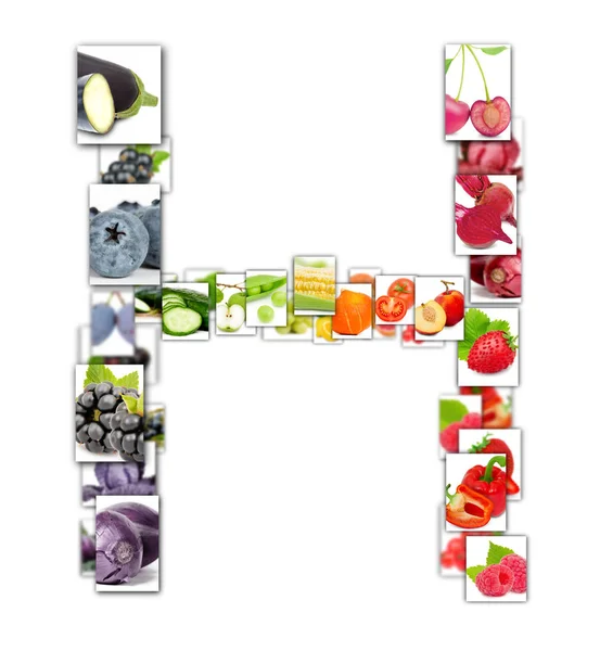 Meyve ve sebze mektup — Stok fotoğraf