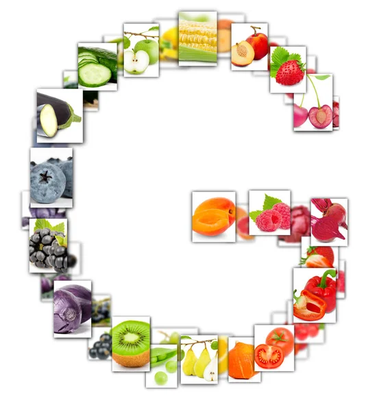 Ovoce a zeleniny dopis — Stock fotografie