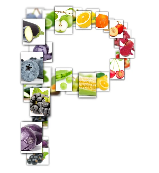 Obst und Gemüse Buchstabe — Stockfoto