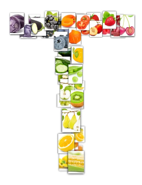 Frutas e legumes Carta — Fotografia de Stock