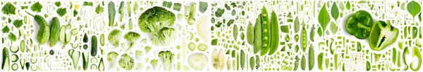 Πράσινη φέτα λαχανικών και συλλογή φύλλων — Φωτογραφία Αρχείου