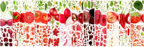 Verzameling van snij- en bladgroenten en -fruit — Stockfoto