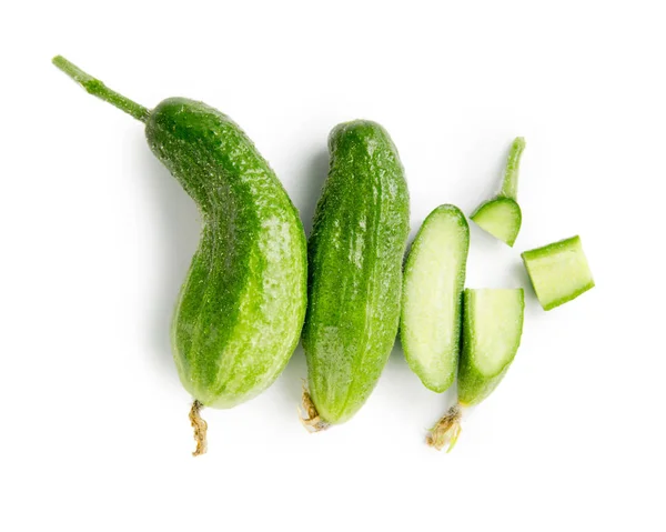 Grupo pepino aislado en blanco — Foto de Stock