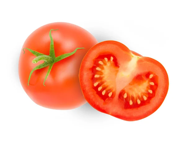 Rote Tomate isoliert auf weißem Hintergrund — Stockfoto