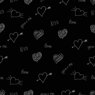 Kalpli kusursuz desen. Siyah ve beyaz vektör çizimi.