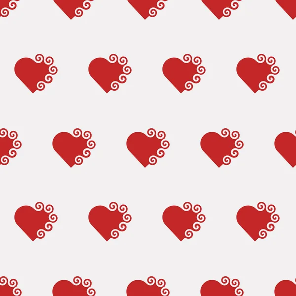 Seamless Pattern Red Hearts Vector Illustration — Stock Vector