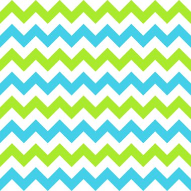Mavi ve yeşil zigzag ile kusursuz desen. Vektör illüstrasyonu.