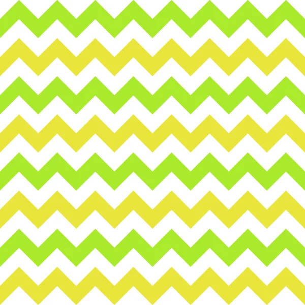 Patrón Sin Costuras Con Zigzag Blanco Amarillo Verde Ilustración Vectorial — Vector de stock