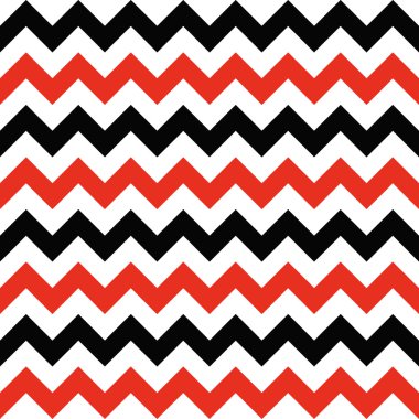 Abstract black, white and red geometric zigzag texture. Vector illustration.