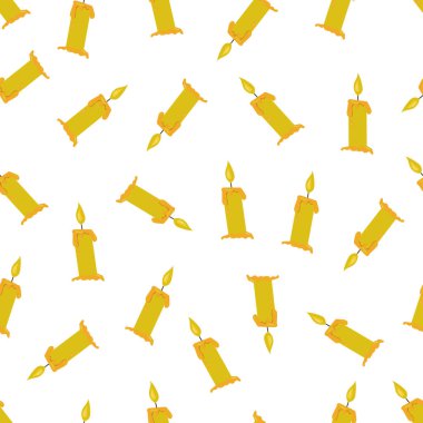 Seamless pattern with candle. Vector illustration.