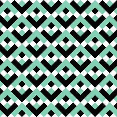 Soyut siyah ve yeşil geometrik zigzag dokusu. Vektör illüstrasyonu.