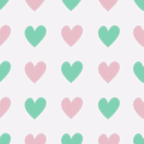 Seamless Pattern Pink Blue Hearts Vector Illustration — Stock Vector