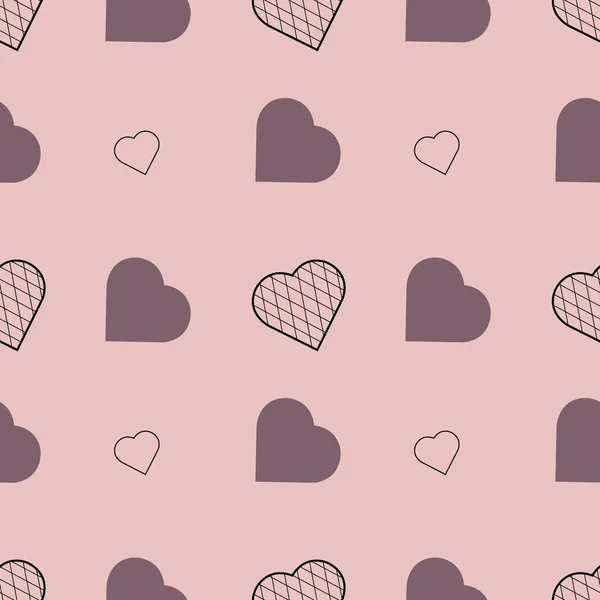 Seamless Pattern Violet Pink Hearts Vector Illustration — Stock Vector