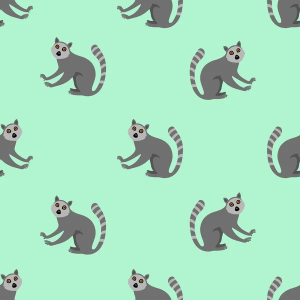 Nahtloses Muster Mit Lemuren Vektorillustration — Stockvektor