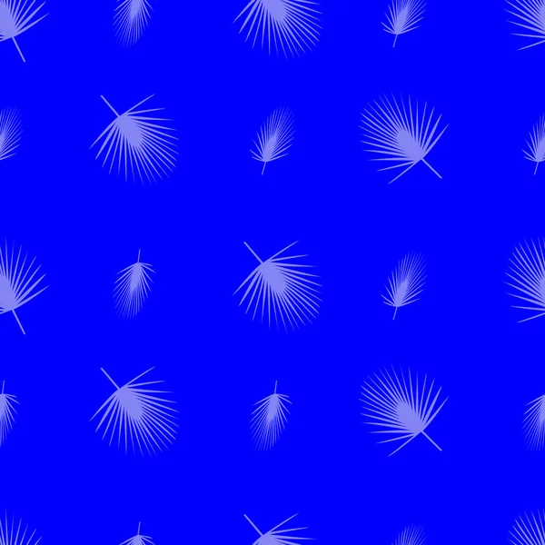 Синий Тропический Фон Пальмовыми Листьями Бесшовный Шаблон Векторная Иллюстрация — стоковый вектор