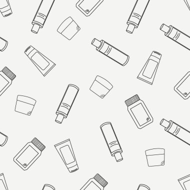 Kozmetik karalama koleksiyonu. Kusursuz desen. Vektör.