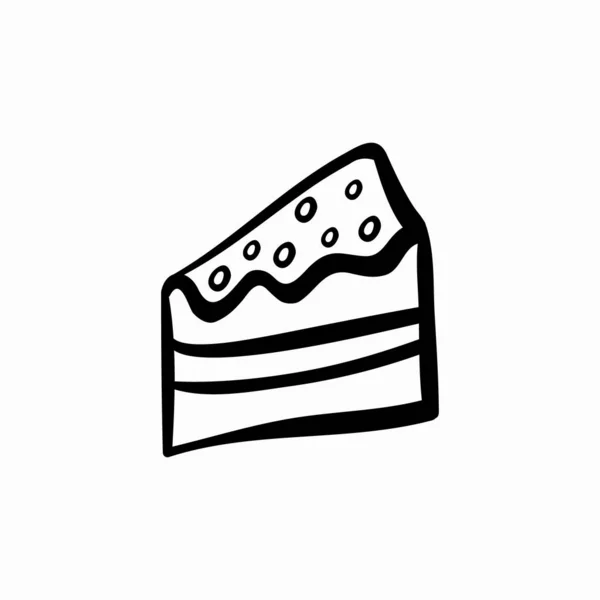 Torta Firka Ikon Kézzel Rajzolok Vektorillusztráció — Stock Vector