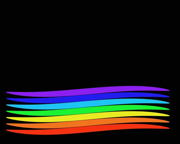 Fondo Negro Con Formas Color Colores Del Arco Iris Ilustración — Vector de stock