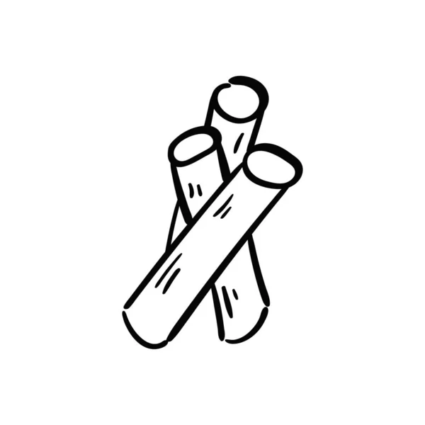 Ikona Drewnianych Bazgrołów Rysowanie Ręczne Ilustracja Wektora — Wektor stockowy
